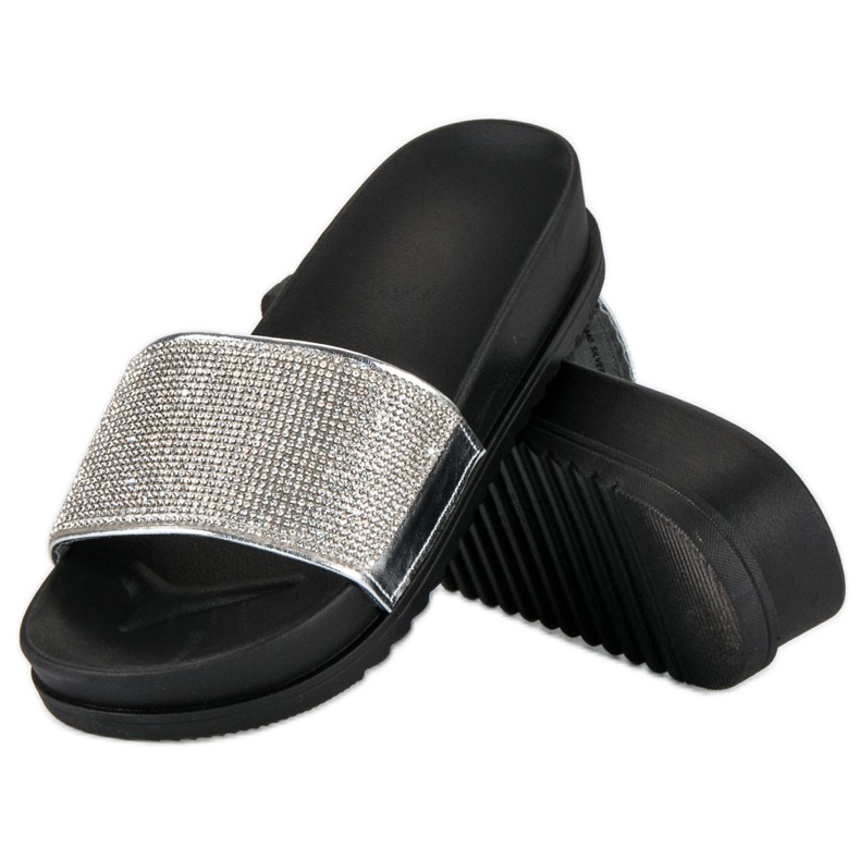 Snygga silvertofflor grå 2