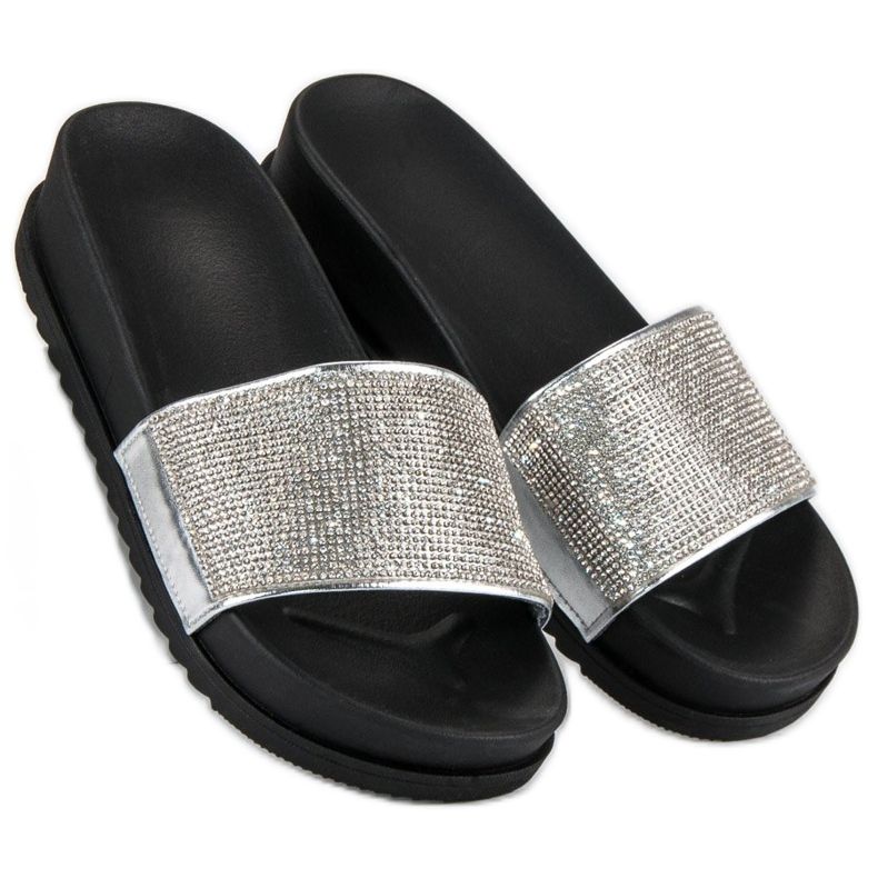 Snygga silvertofflor grå 1