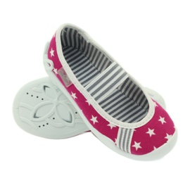 Befado barnskor ballerinor tofflor 193x063 vit rosa 3