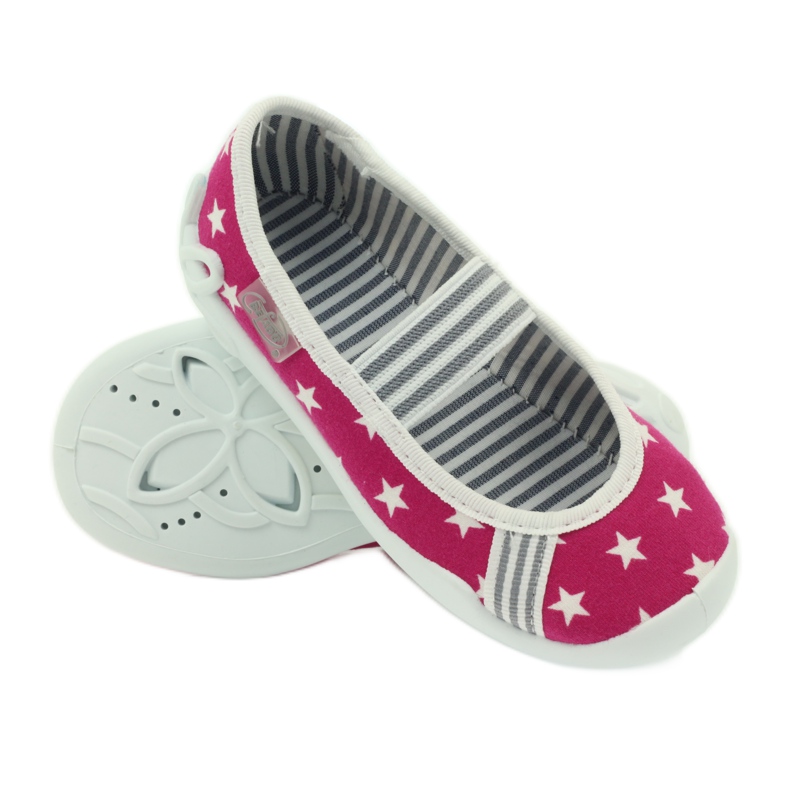 Befado barnskor ballerinor tofflor 193x063 vit rosa 3