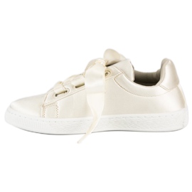 Satin Sneakers Med Pärlor beige 1