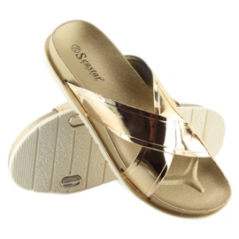 Gyllene tofflor med spegellook CK46P guld 2