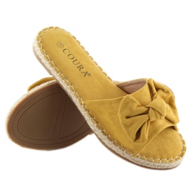 Gula 8758 gula tofflor med rosett 2