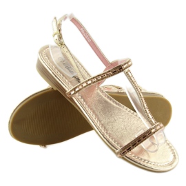 Sandaler med rosa cubic zirconias 86-C010 Rosa 1