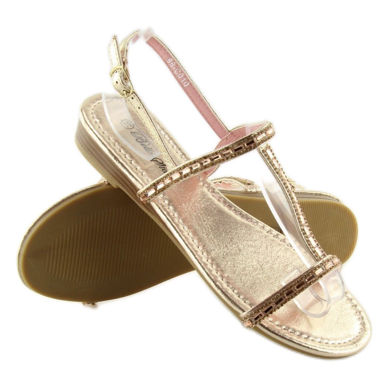 Sandaler med rosa cubic zirconias 86-C010 Rosa 1