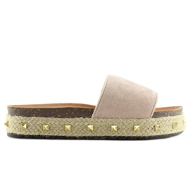 LS51 nejlika beige espadrillotofflor 1