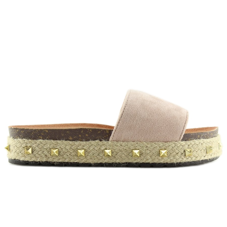 LS51 nejlika beige espadrillotofflor 1