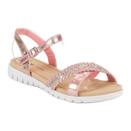 Top Shoes Rosa platta sandaler 1