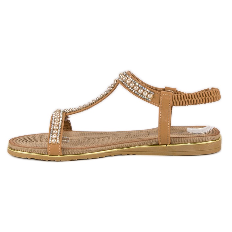 Juliet Platta kamel sandaler brun 2