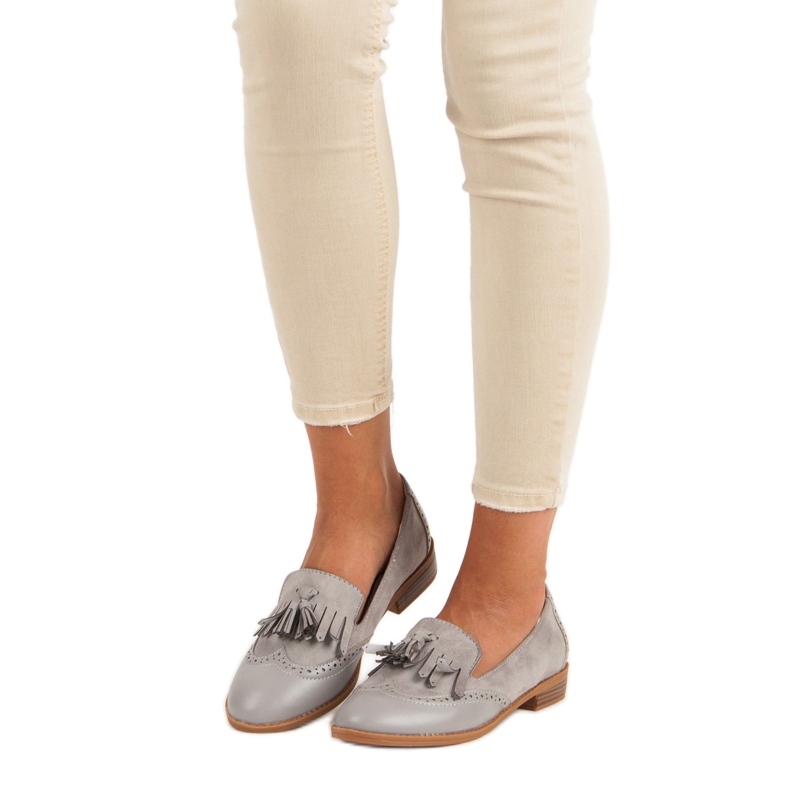 SDS Grå fransade loafers 1