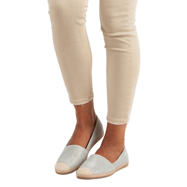 Glitter espadrillor grå 1
