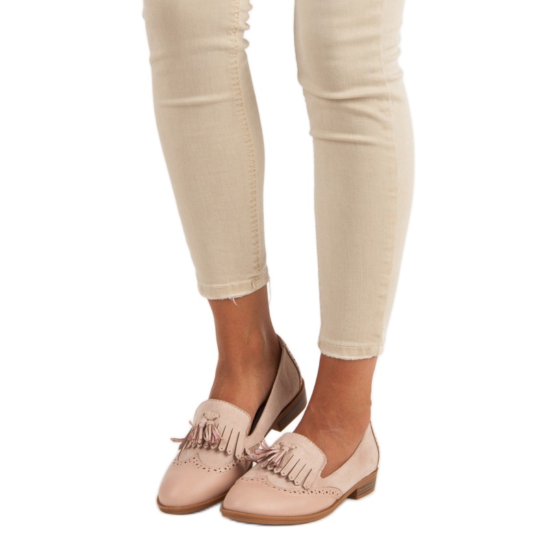 SDS Beige mockasiner med fransar 1