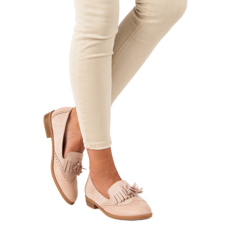 SDS Beige mockasiner med fransar 2