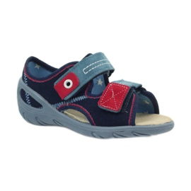 Sandaler, läderinlägg Befado 065x blå röd marinblå 1