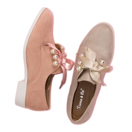 Tina&Co Knyta brogues med pärlor brun 1