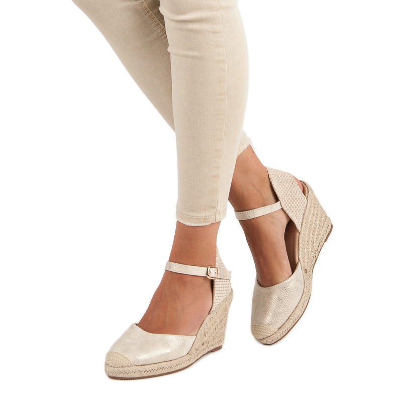 Nio Nio Wedge espadrillesandaler brun gul 1