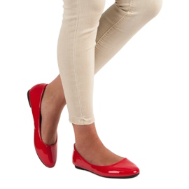 Diamantique Lackerade ballerinor röd 2