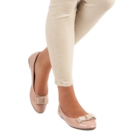 Lackade ballerinor med rosett rosa 1