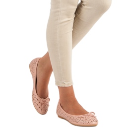 Diamantique Openwork ballerinor rosa 1