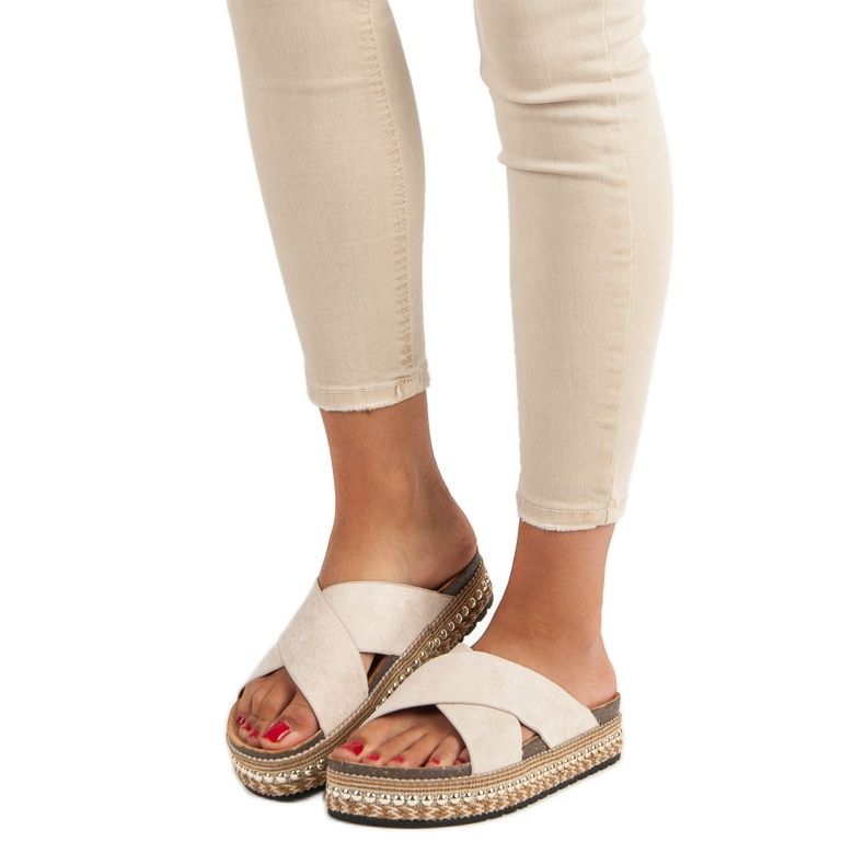 Bello Star Plattformsflipflops brun 2