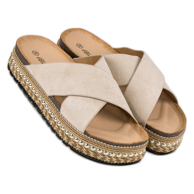 Bello Star Plattformsflipflops brun 1