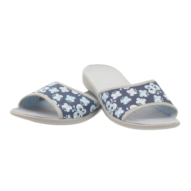 Befado damskor tofflor 300D040 tofflor blå grå marinblå 3