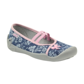 Blommor tofflor Befado 116y232 jeans blå rosa marinblå 1