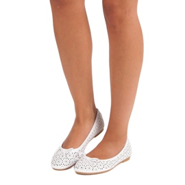 Diamantique Genombrutna ballerinor vit 1