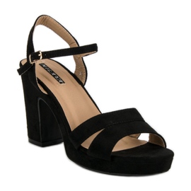 Milaya Moderiktiga högklackade sandaler svart 1