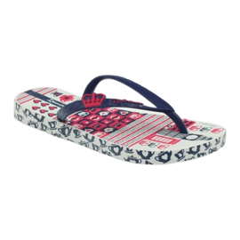 Marinblå flip -flops med ipanema vattenmönster 81640 marinblå 1