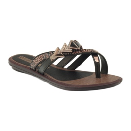Ipanema Damtofflor flipflops med Grendha-stenar brun 2