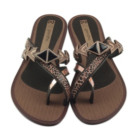 Ipanema Damtofflor flipflops med Grendha-stenar brun 4