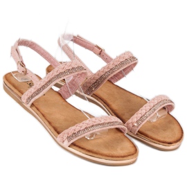 Super Me Bekväma mockasandaler rosa 1