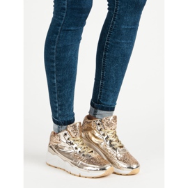 Gyllene sneakers med glitter 1