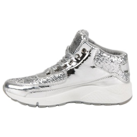 Silver sneakers med glitter grå 1