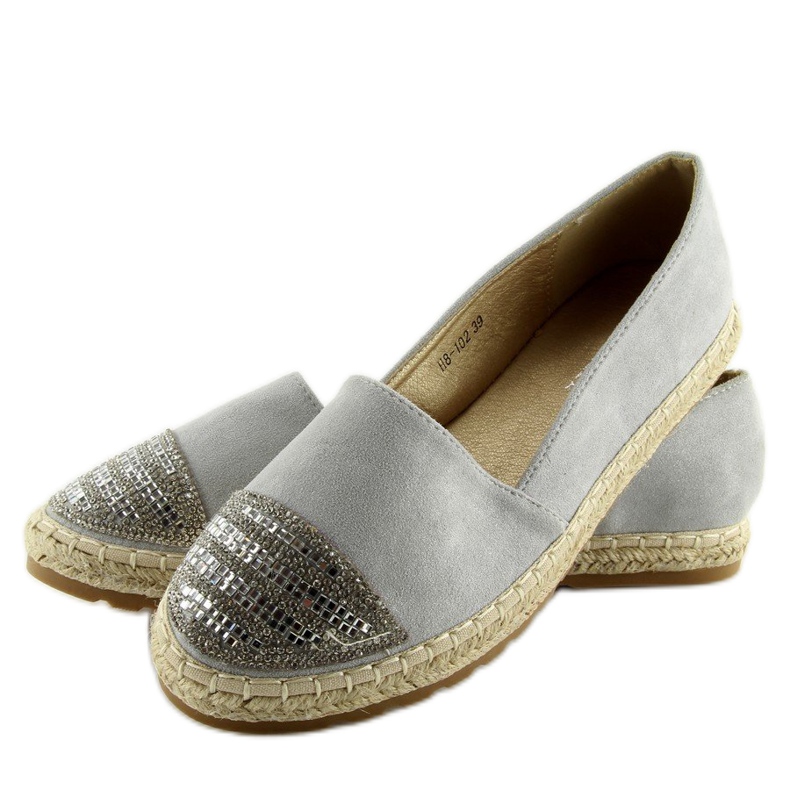 Grå Espadrillos för dam H8-102 Silver 1