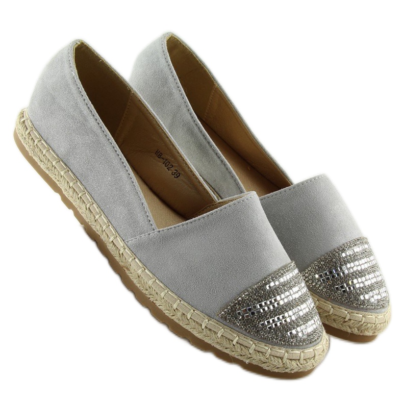 Grå Espadrillos för dam H8-102 Silver 2