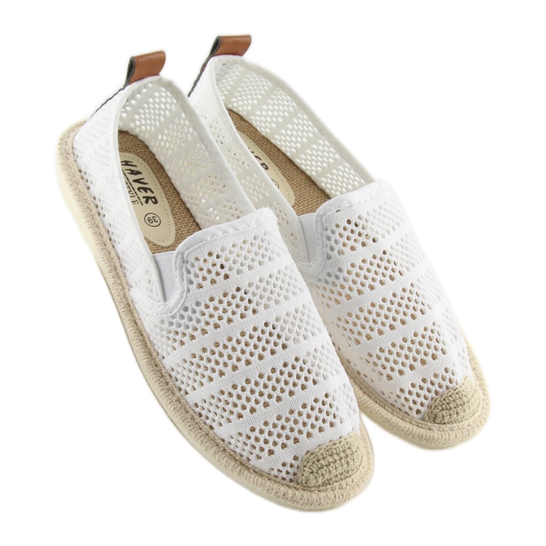 Vita mesh espadrillor F01B Vit 2