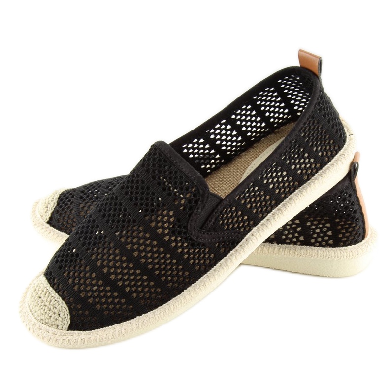 Svarta mesh espadrillor F01B Svart 1