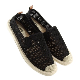 Svarta mesh espadrillor F01B Svart 2