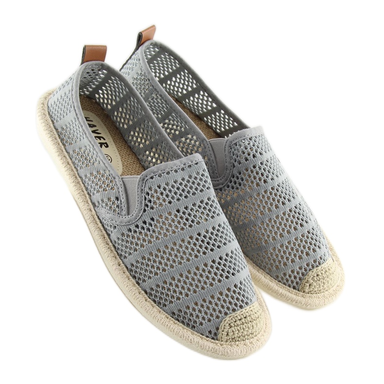Grå mesh espadrillor F01B Grå 2