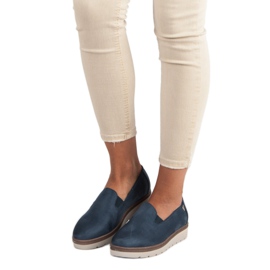 Slip on vinceza-skor i mocka blå 1