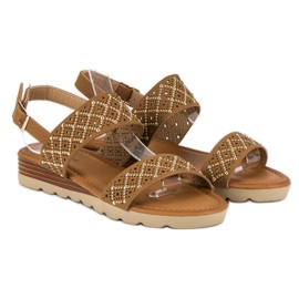 Primavera Genombrutna platta sandaler brun 2