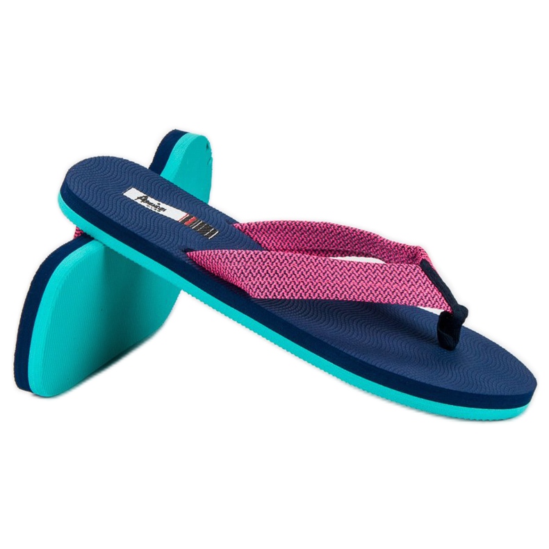 American Club Amerikanska flip flops blå rosa 1