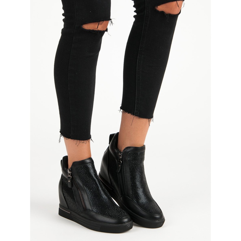 Sneakers på dragkedjan svart 2