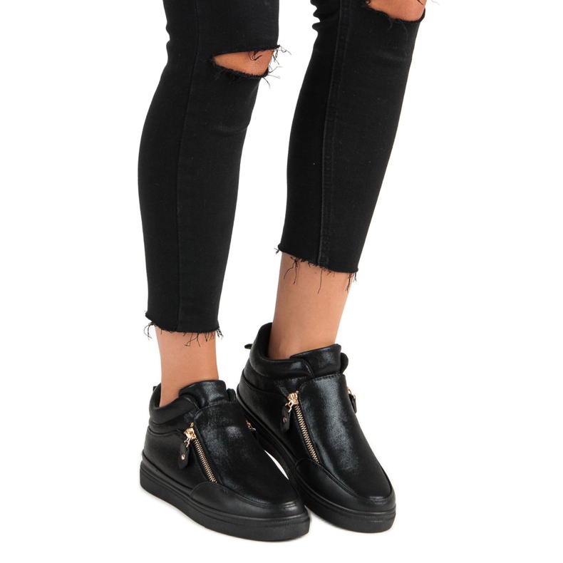 Lgm Svarta sneakers med dragkedja 1