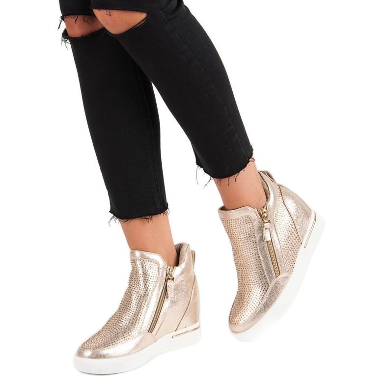 Sneakers med dragkedja gul 1