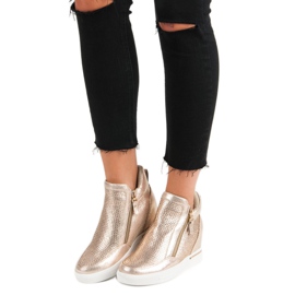 Sneakers med dragkedja gul 2