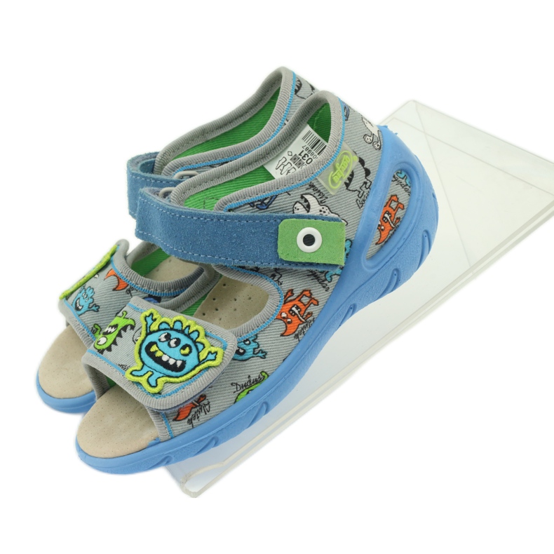 Sandaler lädinlägg Befado 433P blå orange grå 4