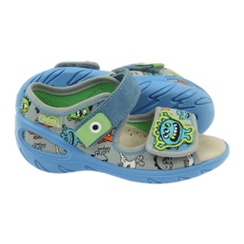 Sandaler lädinlägg Befado 433P blå orange grå 3